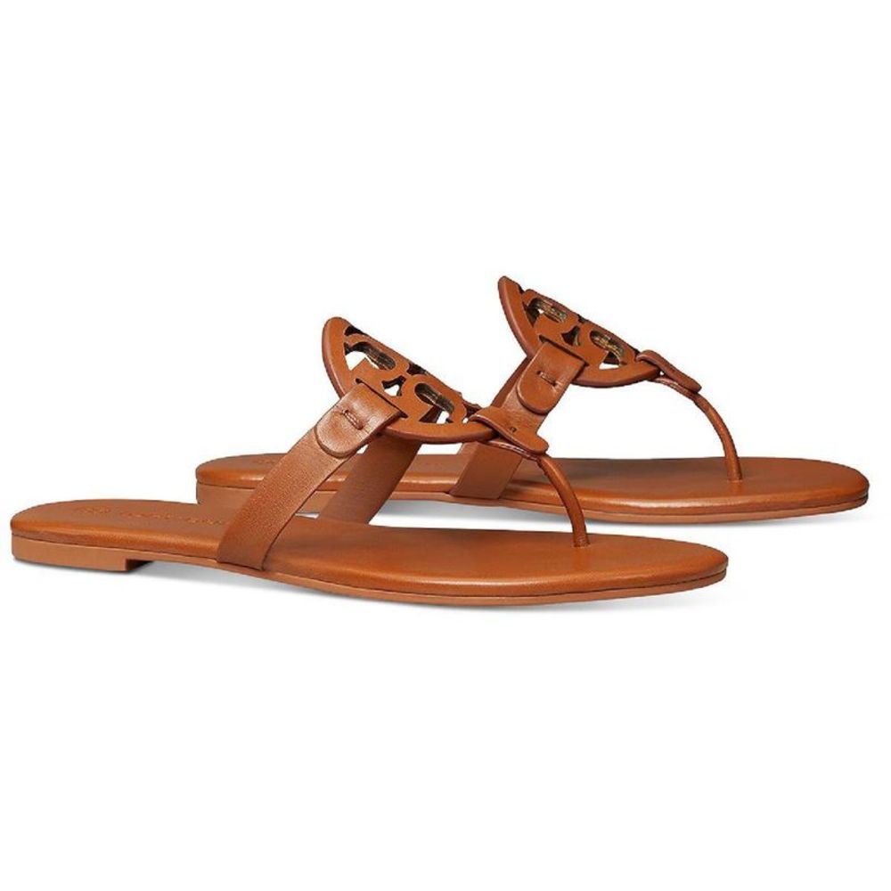 Tory Burch Miller Soft Women's Leather Memory Foam Slide Thong Sandals NWT